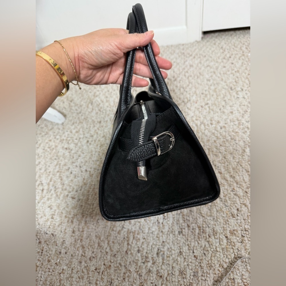 Lilium Firenze Made in Italy Genuine Leather Black Satchel new with tag - Picture 10 of 10